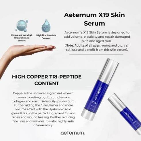 Science-backed Aeternum X19 anti-aging skin serum for smoother, firmer, and glowing skin